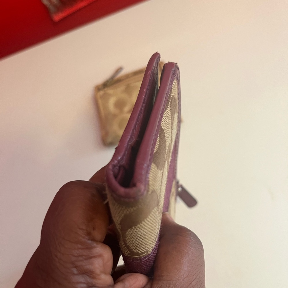 Preowned Coach Purple and Brown Wallet - Picture 4 of 5